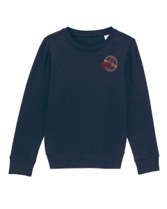 Sweatshirt KINDER Rundhals  -  in heather grey, navy und rosa
